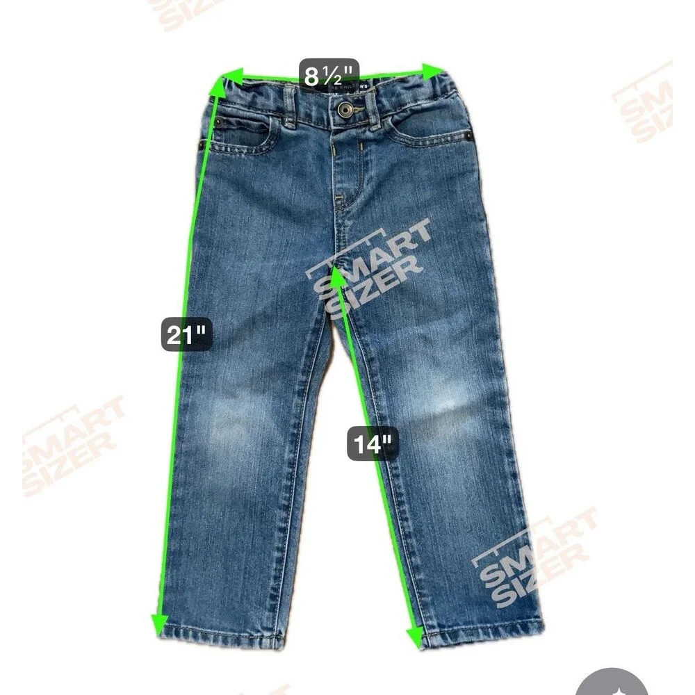 The Childrens Place Boys Skinny Jeans Medium Wash Blue Adjustable Waist‎ 3T